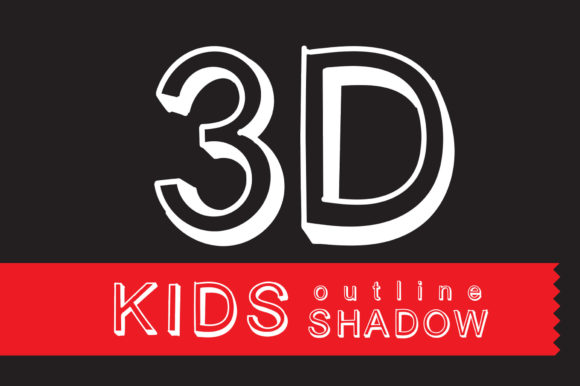 Kids 3D Outline Shadow: A Fresh Typography Choice